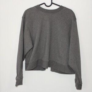 T by ALEXANDER WANG Ladies Open Back Crew Neck Gray Sweatshirt Size Small